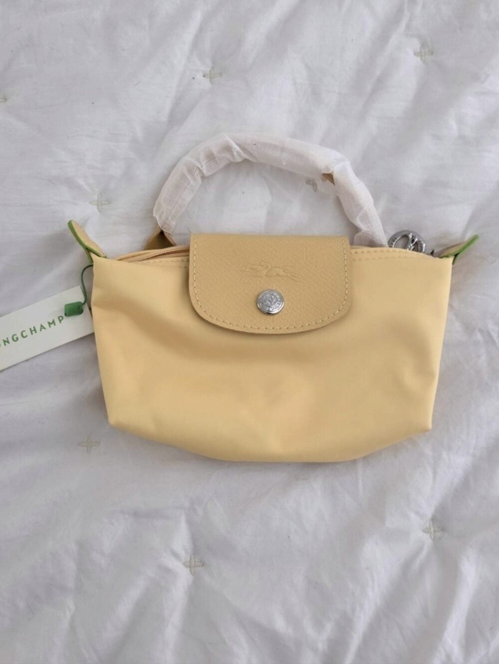 Butter Yellow Longchamp Small Top-Handle Mini Bag NWT